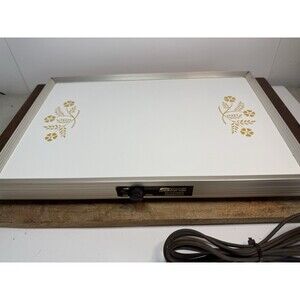 Vintage MCM Cornwall Electric Warming Tray "Simmer Serve" Model 599 Wood Handles